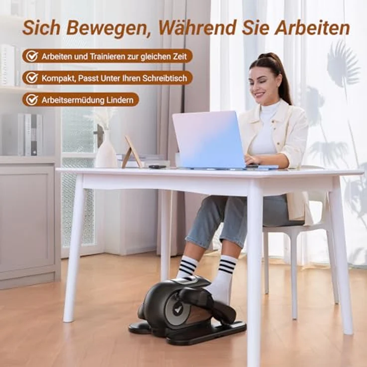MERACH Mini Elektrischer Crosstrainer, Untertisch Ellipsentrainer mit Fernbedienung, 12 Geschwindigkeiten, LCD-Display, rutschfestem Pad, leise & tragbar für Senioren und Erwachsene – Bild 2