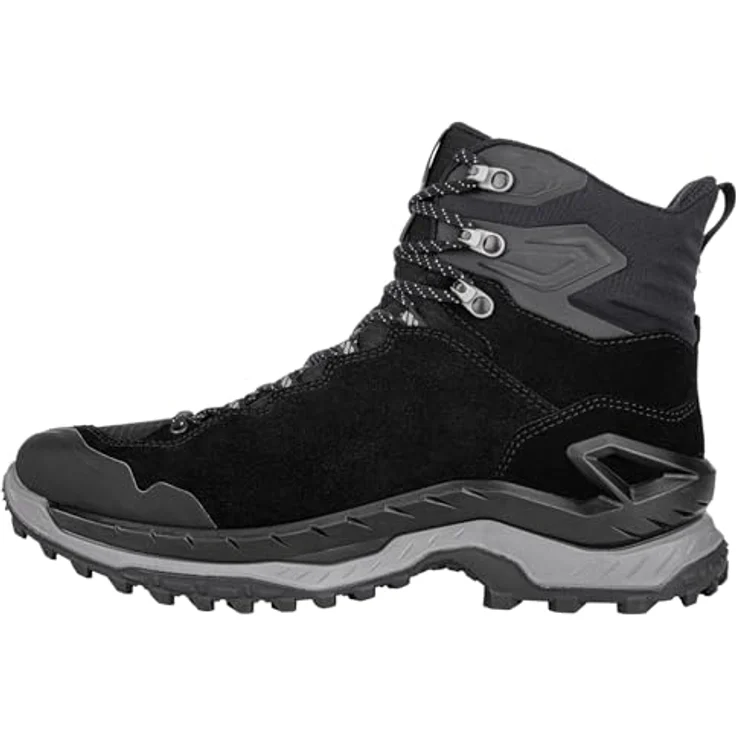 LOWA Innovo GTX Mid, Wanderschuhe Herren grau, GORE-TEX, robustes Veloursleder, doppelte Dämpfung, rutschfeste Gummi-Außensohle – Bild 3