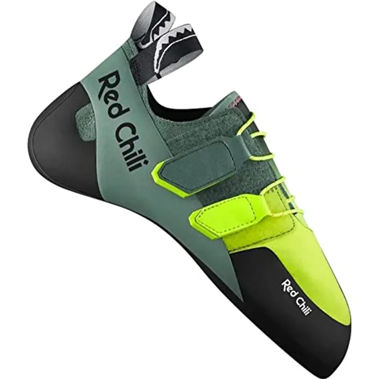 Red Chili Fusion II Kletterschuhe, Größe UK 10,5, Fußbett aus Mikrofaser, Schnellverschluss-System mit Klettverschluss und Schnürung, RX-1 ALLROUND-Gummisohle, Farbe Oasis