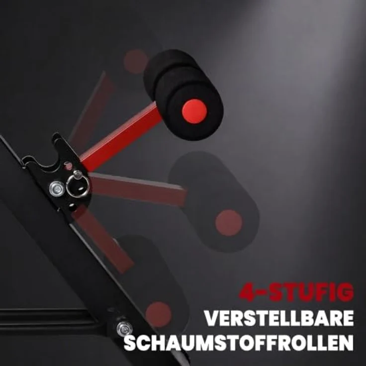 HOMCOM Hantelbank, Verstellbar, Stahl, bis 120 kg belastbar, Schwarz/Rot – Bild 7