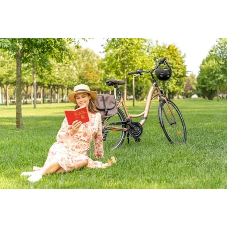Licorne Bike Stella Plus Premium City Bike, 28 Zoll Aluminium Fahrrad mit 21 Gang-Schaltung, StVZO konform, Weiss – Bild 4