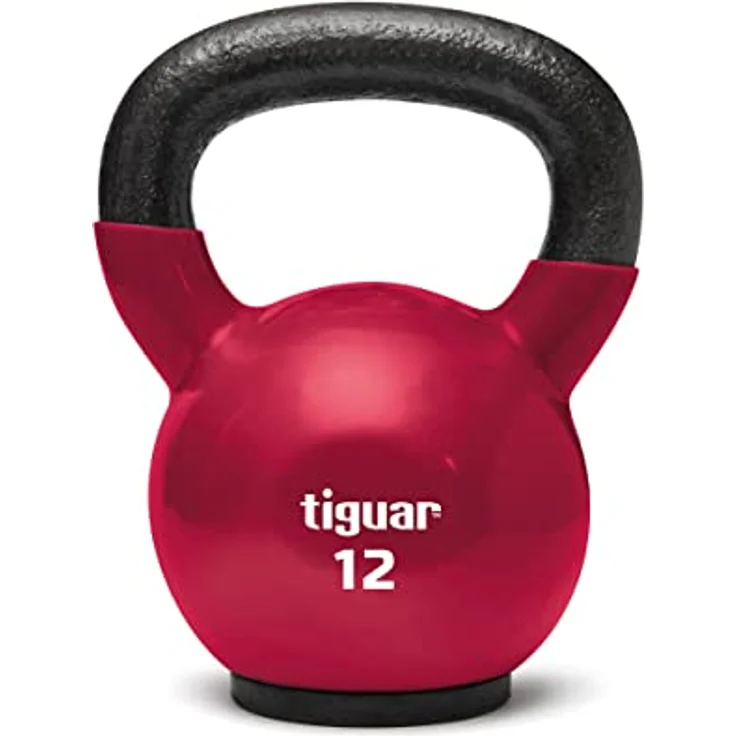 tiguar Kettlebell 12 kg Rasberry, Ergonomische Sportgewicht für Krafttraining und Home Fitness – Bild 2