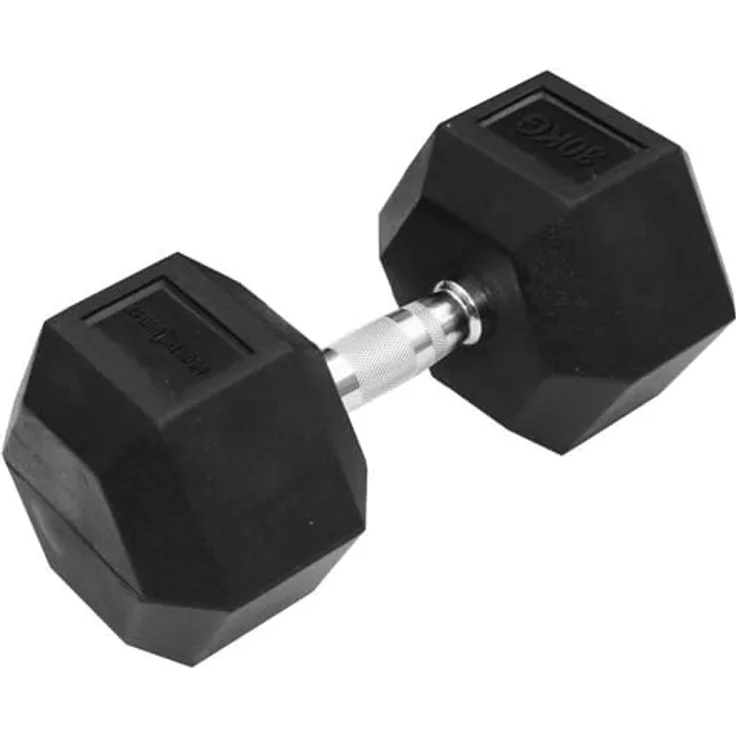 Sporttrend 24® Hexagon Hantel 1-50KG, Einzeln, verchromter Griff | sechseckige Kurzhantel, rutschfeste Kompakthantel, gummierte Hex Hanteln