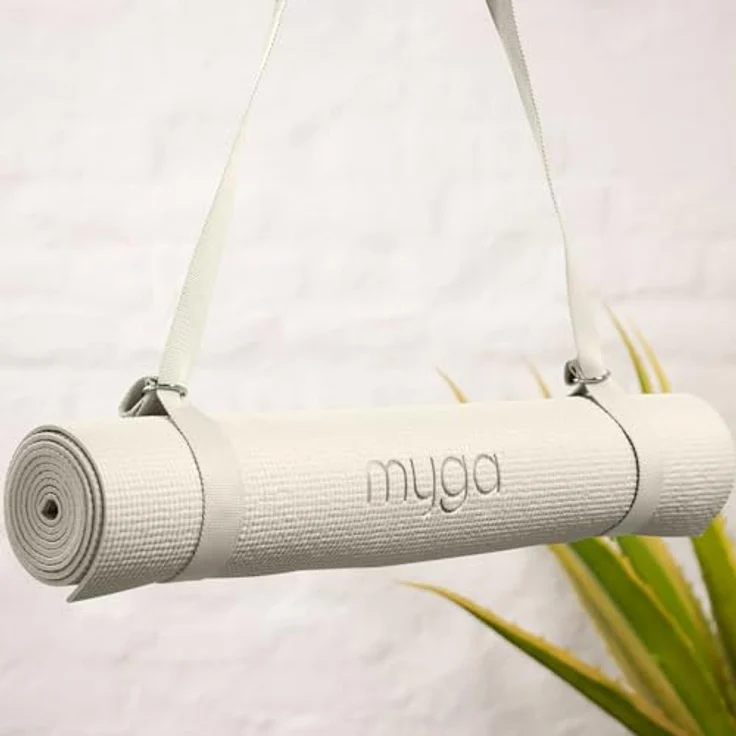 Myga 2-in-1 Yoga Gurt für Dehnung und Flexibilität, verstellbar mit D-Ring, 180 cm, Baumwolle, erdige Farben – Bild 4