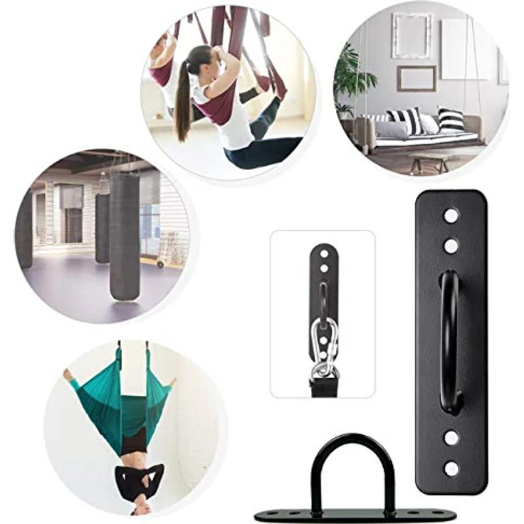Luckynono Fitness-Tau-Halterung, Anker, Widerstandstrainer-, Wand- & Decken-Anker-Halterung, Aufhängegurt, Wandankerpunkt für Krafttraining-Systeme, Yoga, Schaukeln, Hängematten, Boxsack – Bild 5