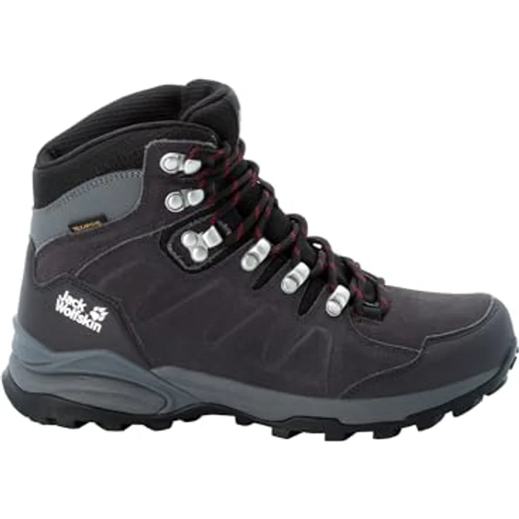 Jack Wolfskin REFUGIO TEXAPORE MID W, Damen Hikingschuh aus Veloursleder mit robustem Schutz und Fersenschutz, grau – Bild 2