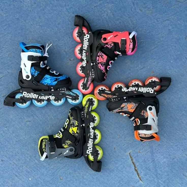 Rollerblade Microblade SL NC01, verstellbare Inlineskates für Kinder, schwarz/orange, 72mm Rollen – Bild 5
