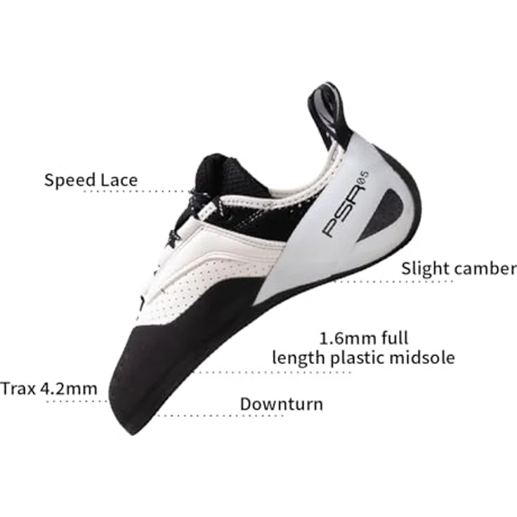 Evolv Defy Lace, Damen Kletterschuhe mit asymmetrischem Schnitt und geteilter Laschenöffnung, Weiss, Gr. 41 – Bild 3