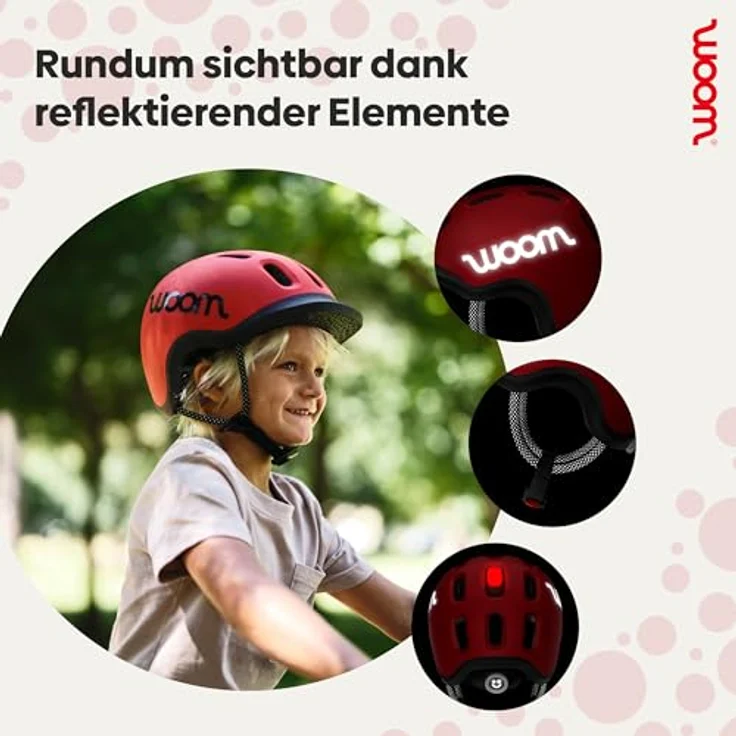WOOM READY Kinder Fahrrad Helm, rot, S (50-53 cm), für sichere Abenteuer, hohe Sichtbarkeit, praktischer Magnetverschluss – Bild 5