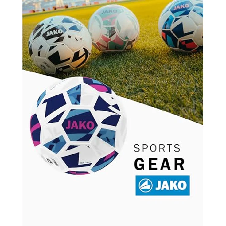 JAKO Lightball Iconic, Fußball Größe 4 (350g) mit Hybrid-Technologie, weiß/Navy/pink, perfekt für Kinder und Erwachsene – Bild 2