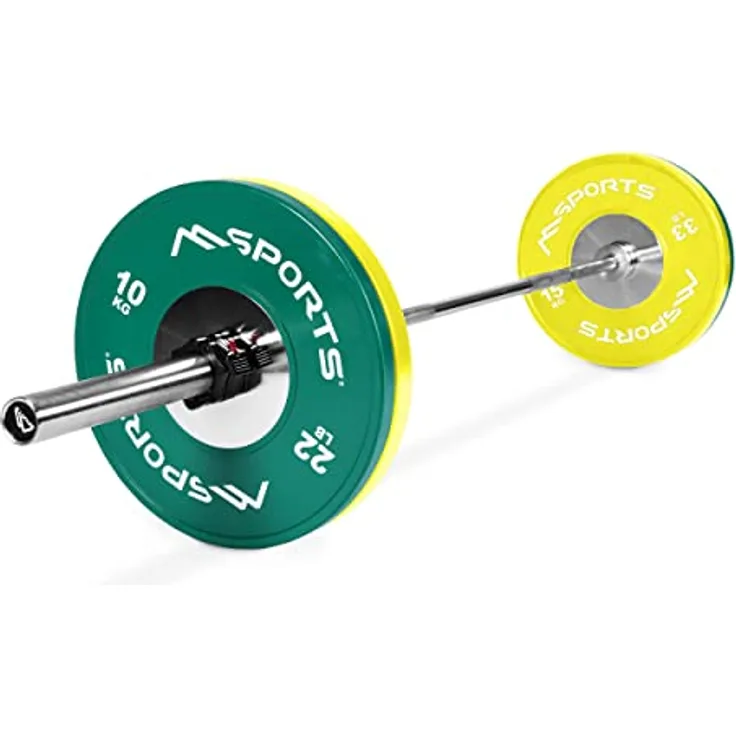 OLYMPIA SET PROFESSIONAL STUDIO - Olympia Hantelstange mit Verschluss + Gewichtsscheiben auswählbar - Olympia Hantelscheiben (Olympia Stange inkl. Verschlüsse + 50 kg)