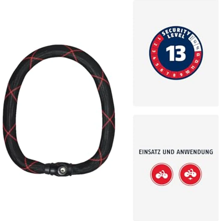 Abus Ivy Chain 9210, Kettenschloss für Fahrräder, 140 cm, hoher Diebstahlschutz – Bild 2