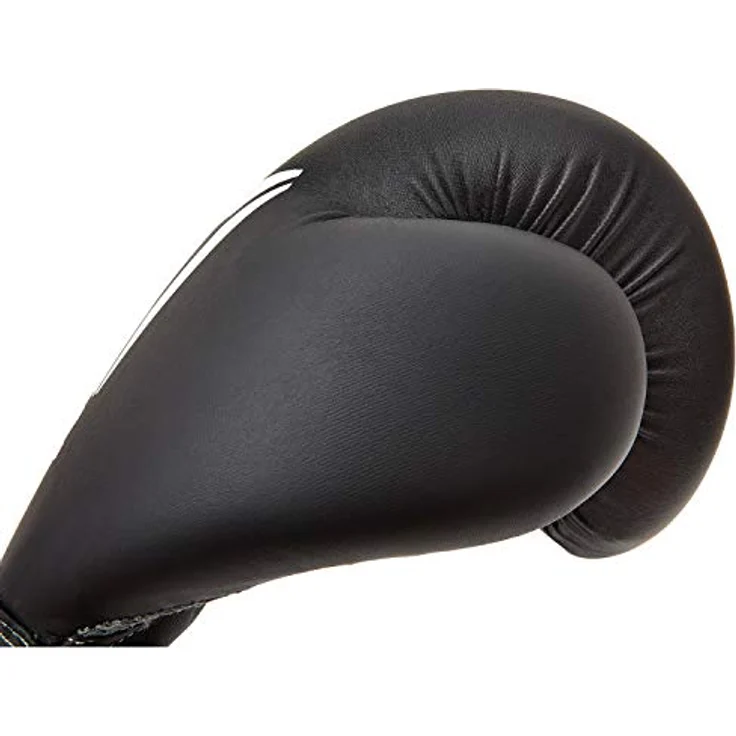 Reebok Boxing Gloves 16oz, strapazierfähige Boxhandschuhe aus synthetischem Leder mit gepolstertem Griff und starkem Klettverschluss, schwarz – Bild 1