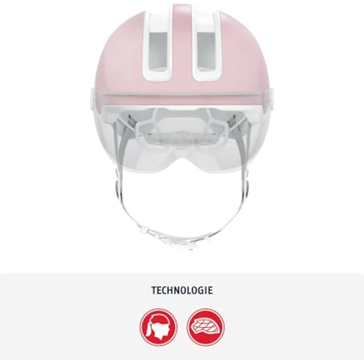 ABUS Stadthelm HUD-Y ACE - Fahrradhelm mit Visier und aufladbarem LED-Rücklicht, Schwarz, Größe M – Bild 2