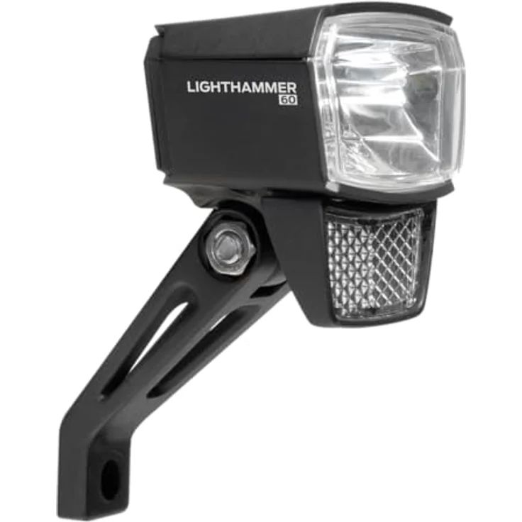 Trelock LED-Scheinwerfer Lighthammer 60 LS 800, robuste Fahrradbeleuchtung für E-Bikes, 6-12V mit Halter ZL410 – Bild 1