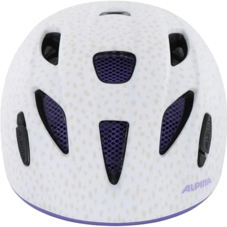 ALPINA Ximo L.E. Fahrradhelm für Kinder, Leicht & Bruchfest, mit optionalem LED-Licht, White Purple Dots Matt, 49-54 cm – Bild 4