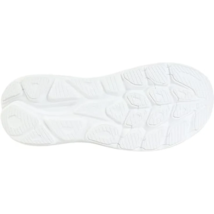 HOKA One One 1162030WWH, Laufschuhe mit atmungsaktivem Jacquard-Obermaterial, Schaumstoff-Zwischensohle und reflektierenden Elementen, vegan, ideal für Normalpronierer, weiß – Bild 3