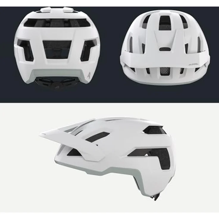 Alpina TAUNUS, Fahrradhelm mit Sonnen-Visier, weiß, Größe 52, für MTB-Abenteuer – Bild 4