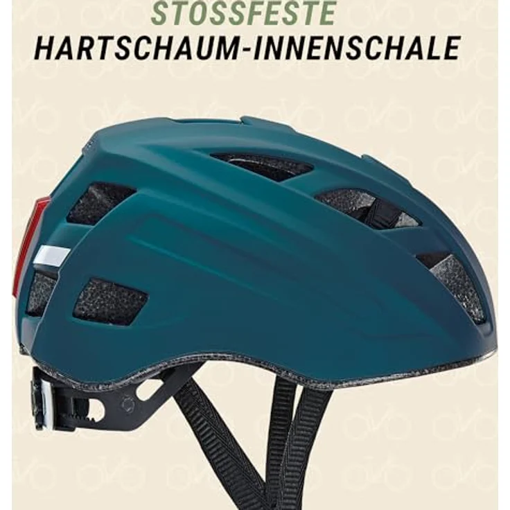 Prophete ECO Urban Fahrradhelm, Kinderhelm mit LED, 58-61cm, dunkel blau, 280g – Bild 3