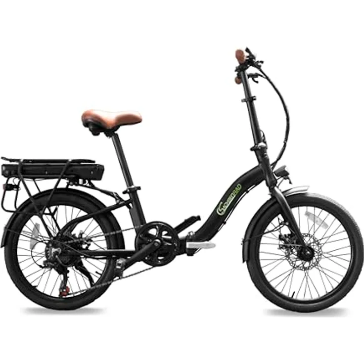 SachsenRAD E-Folding Bike F2 Farmers 20 Zoll elektrisches Fahrrad Faltbar, 470 Wh Akku bis 130 km Distanz, Damen Herren Elektrofahrrad Ebike mit StVZO-Zulassung, Schwarz.