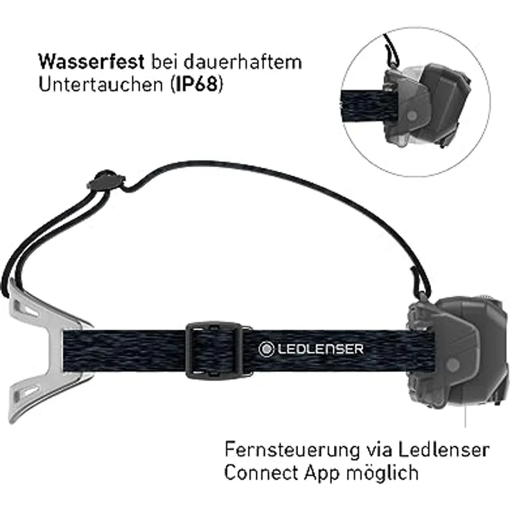 Ledlenser HF8R Core, aufladbare Arbeits-Stirnlampe mit 1600 lm Lichtleistung, wasserfest, schwarz – Bild 4
