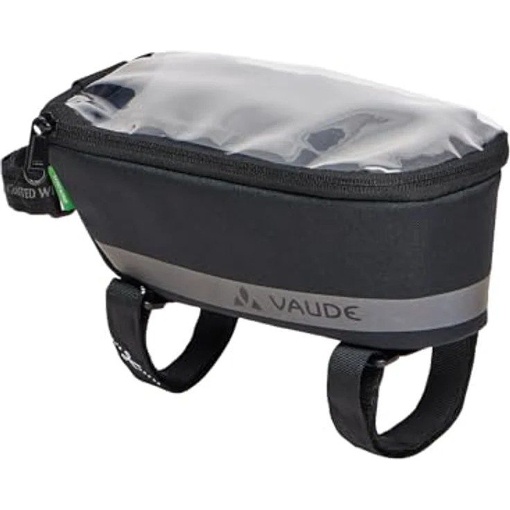 Vaude Velotasche Top Tube Phone Bag, Wasserdichte Rahmentasche mit 1 l Volumen, schnell montierbar, Reflexdruck – Bild 1