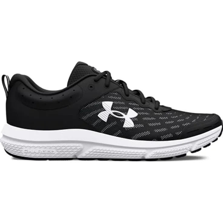 Under Armour Charged Assert 10 Laufschuhe Herren, Atmungsaktives Obermaterial, Schwarze Sneaker, Schuhgröße 44.5 EU