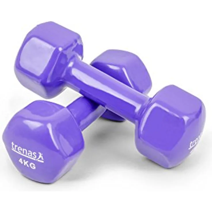 trenas Kurzhanteln | 2er Set | Hantelset | je 4 kg | Hanteln für Frauen und Männer | Fitness und Krafttraining zuhause und im Fitnessstudio | 2X 4 kg | Hexagon