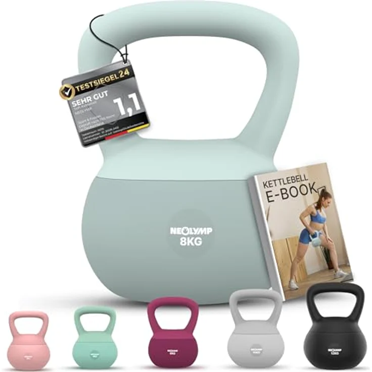 NEOLYMP Kettlebell Soft Kettlebell 2–12 kg, bodenschonend & leise, ergonomischer Softgriff, ideal fürs Homegym – Bild 1