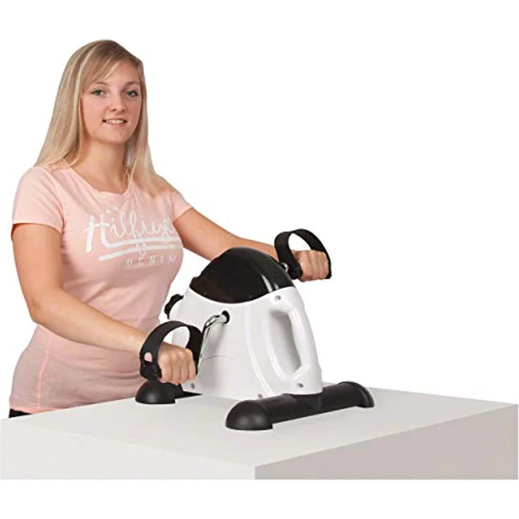 Sport-Tec Arm- und Beintrainer Mini Heimtrainer Trainingsgerät Trimmrad Hometrainer Minibike, verstellbare Pedalschlaufen, integriertes Display, stabile Konstruktion – Bild 4