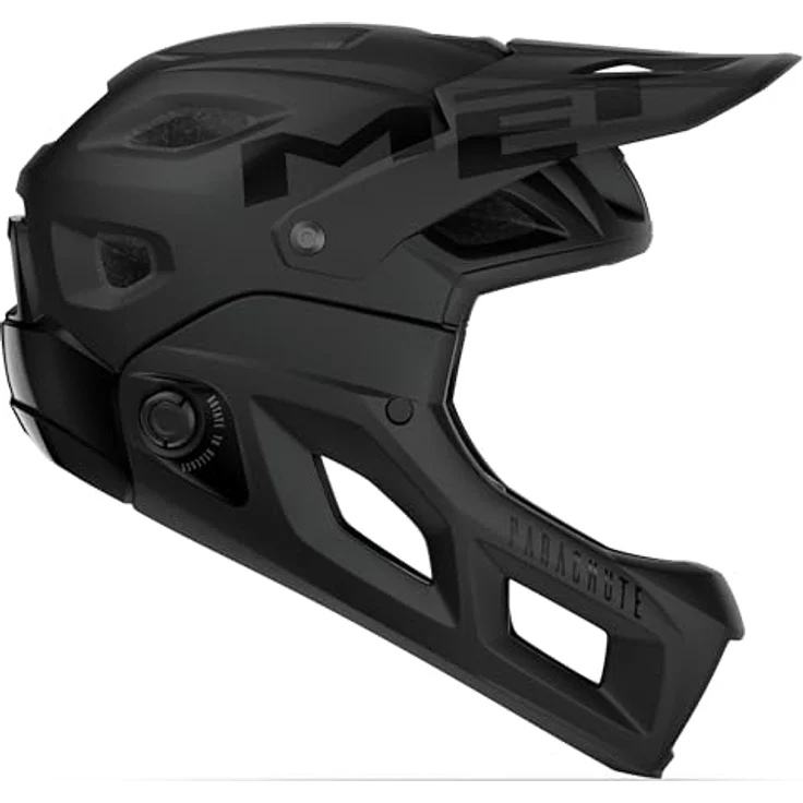 MET Parachute MCR MIPS Fullface Helm, Schwarz matt, Größe S, mit magnetischem Kinnbügel und flexiblem Visier für E-Bikes – Bild 4