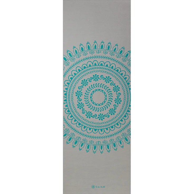 Gaiam Yoga Mat 6 mm Premium, längere und breitere Yogamatte mit Mandala-Aufdruck für verbesserte Konzentration