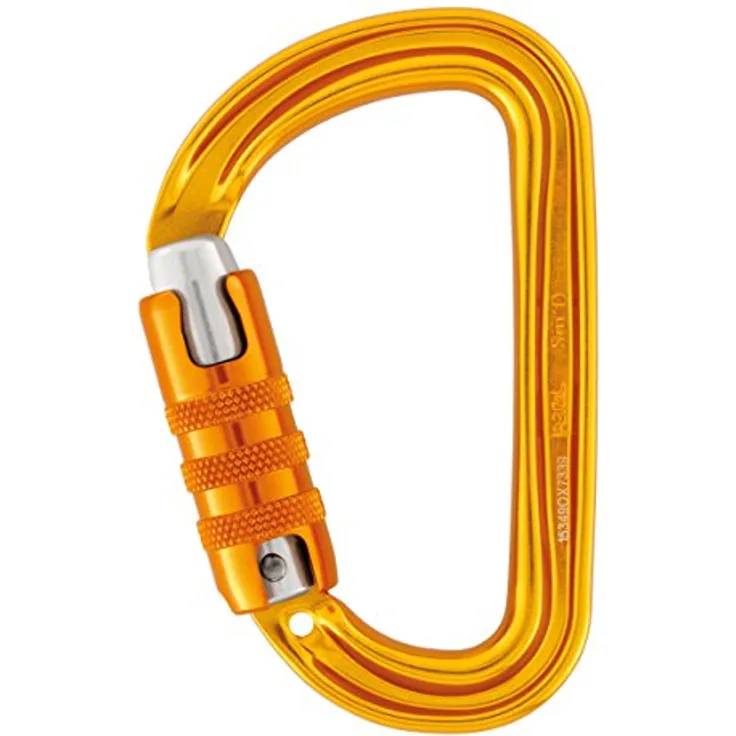 PETZL M39A TL SM'D, Ultraleichter asymmetrischer Karabiner mit Triact-Lock, Gelb