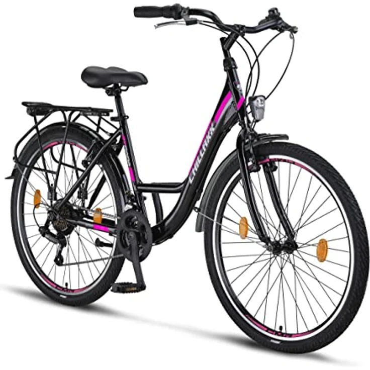 Chillaxx Bike Strada Premium City Bike 26 Zoll Schwarz V-Bremse - 21 Gang-Schaltung - Hollandfahrrad Citybike – Bild 1