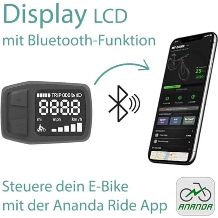 Tretwerk Sophia E-Bike, 28 Zoll Pedelec mit 3 Gängen, 522 Wh Akku, Bluetooth und App, schwarz/weiß – Bild 7
