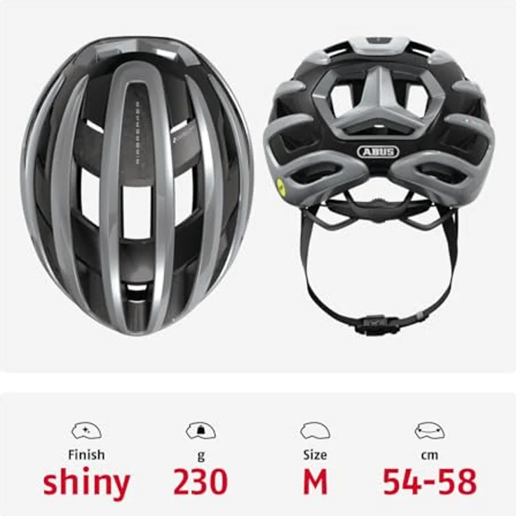 ABUS Rennradhelm AirBreaker 2.0 MIPS, leichter Fahrradhelm mit optimierter Belüftung, Aerodynamik und Komfort, ilber, Größe M (54-58 cm) – Bild 3