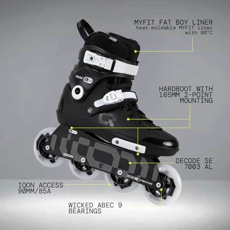My fit Iqon CL 15 Black Edition, Inline Skates mit 90 mm Rädern und individuellem Schaft, schwarz – Bild 7