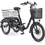 Telefunken TC500 E-Dreirad Elektrofahrrad / Pedelec, 3-Gang-Nabenschaltung, Lithium-Ionen-Akku, schwarz