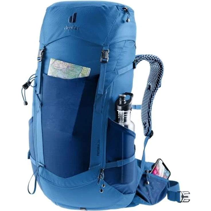 deuter Futura 26 Wanderrucksack mit Aircomfort Netzrücken, Regenhülle und ergonomischen Schulterträgern, 1300 g, Schwarz – Bild 5