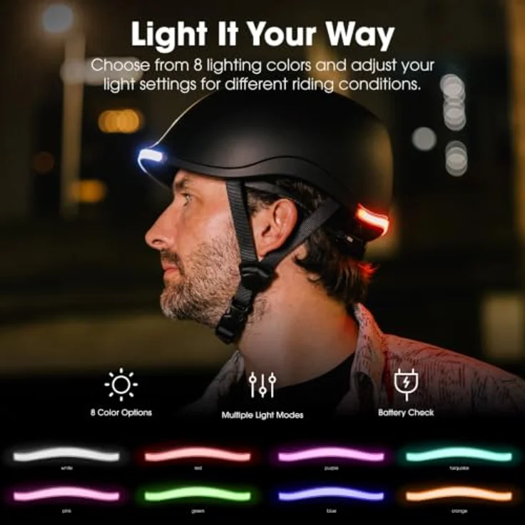 Lumen Labs Nyxel Unisex Modell 2026, Fahrradhelm mit RGB Blinkern, S (52-56 cm), gelb - Farbe flux – Bild 4