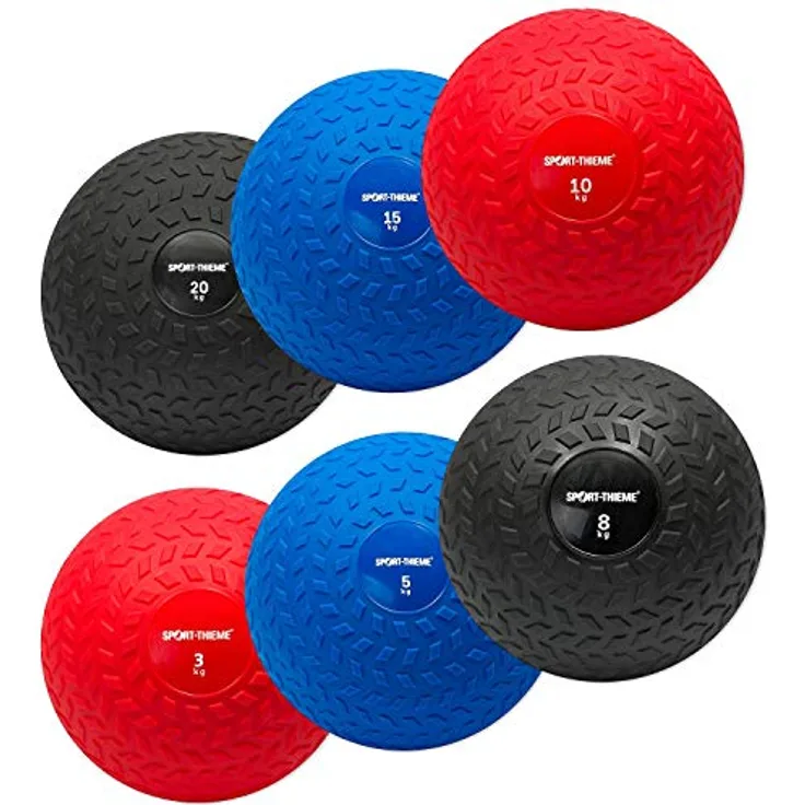 Sport-Thieme Slam-Ball | Gewichtsball, Smash- Battleball mit Stahl-Sand Füllung u. strukturierter Gummi-Oberfläche | In 6 Varianten: 3-20 kg | Ø 23-28 cm