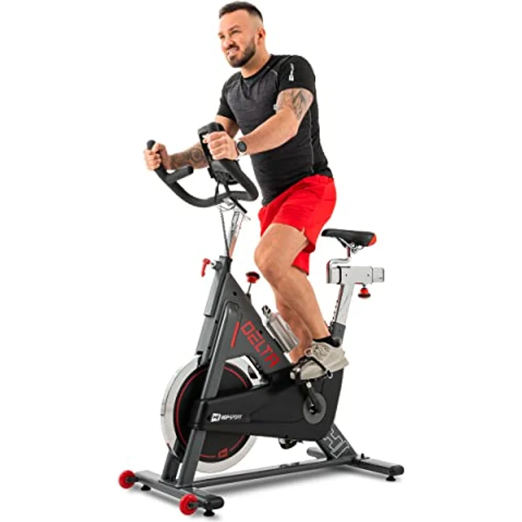 HS HOP-SPORT Indoor Cycling Bike Fahrrad HS-065IC - Speedbike mit LCD-Display und 20 KG Schwungrad - bis 150kg, Schwarz – Bild 2