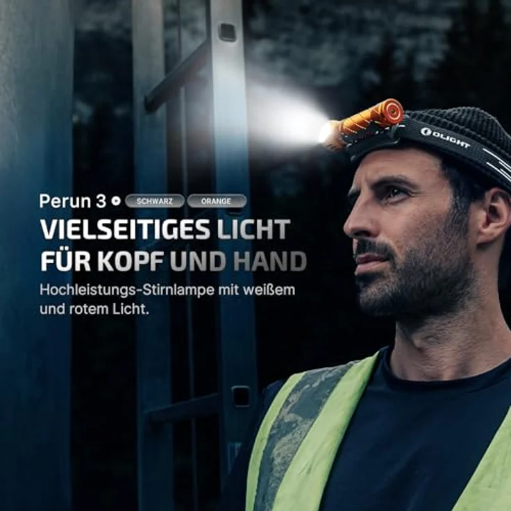 OLIGHT Perun 3 Stirnlampe, 3000 Lumen, 20 Tage Laufzeit, wasserdicht, rot-weißes Licht – Bild 2