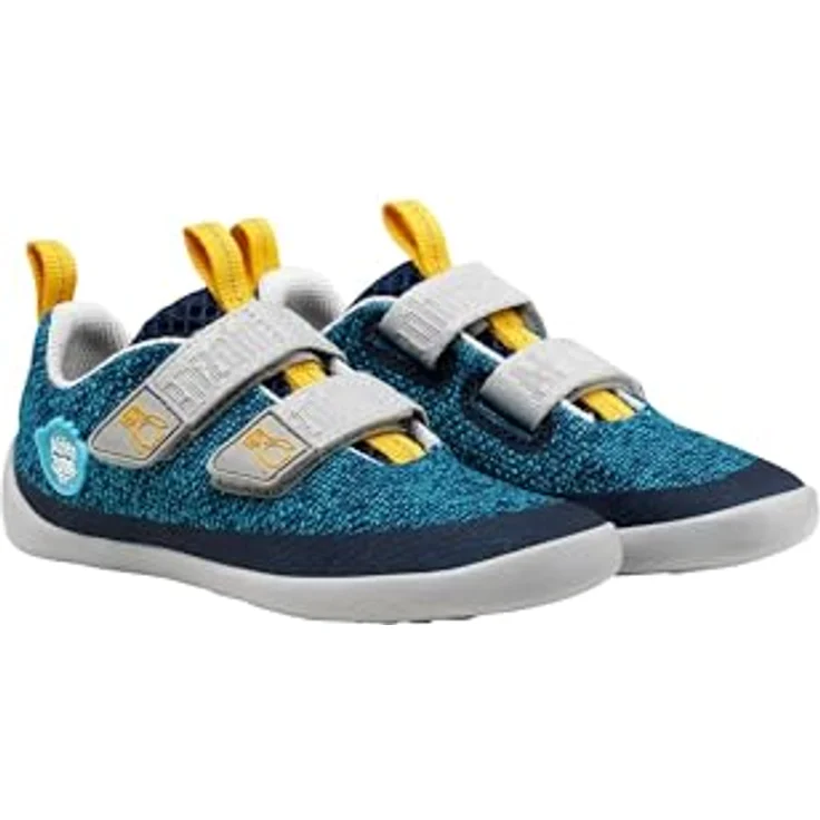 Affenzahn Kid's Barfussschuh Knit Happy, Unisex Kletterschuhe aus recyceltem Polyester, Gummisohle für optimale Griffigkeit, Klettverschluss, Größe 24, Blau – Bild 2