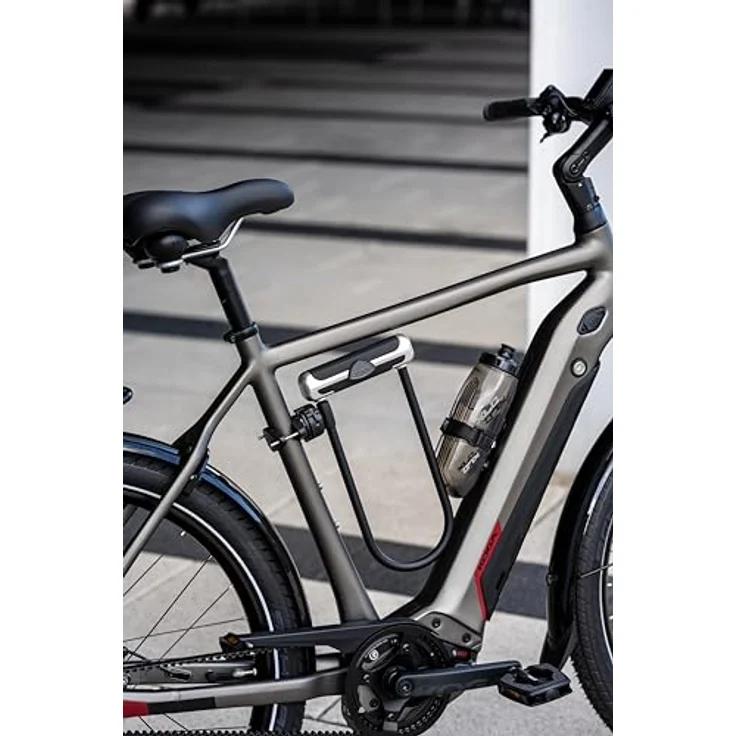 XLC LO-S05, Veloschloss aus Stahllegierung mit 13 mm Bügelstärke, schwarz, inklusive Halter – Bild 4