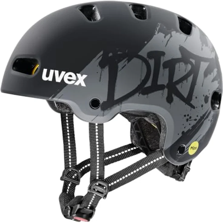 Uvex Kid 4 Style MIPS Fahrradhelm für Kinder, Dirt Black matt, sicher mit Mips-System, 51-55 cm – Bild 1
