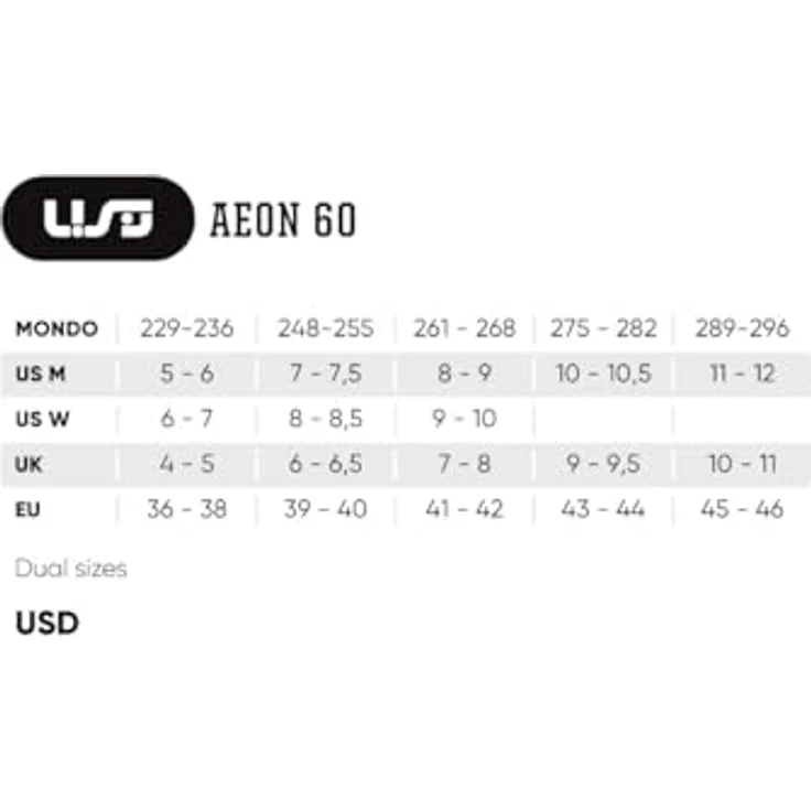 Usd Aeon Team 60, Inline Skates mit Unibody-Design, schwarzer verstellbarer Schaft und breiter Soulplate, Größe 40 – Bild 8
