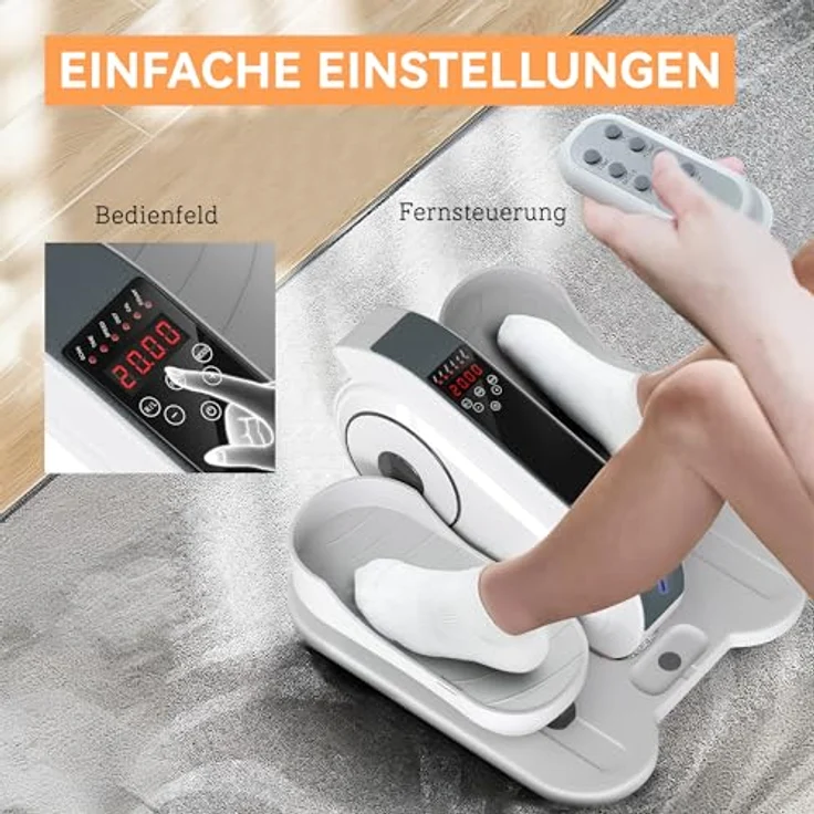 SPORTNOW Mini-Ellipsentrainer Untertisch Mini Crosstrainer für zuhause mit 10-stufiger Geschwindigkeit, LCD-Monitor, Fernbedienung - Schwarz – Bild 4