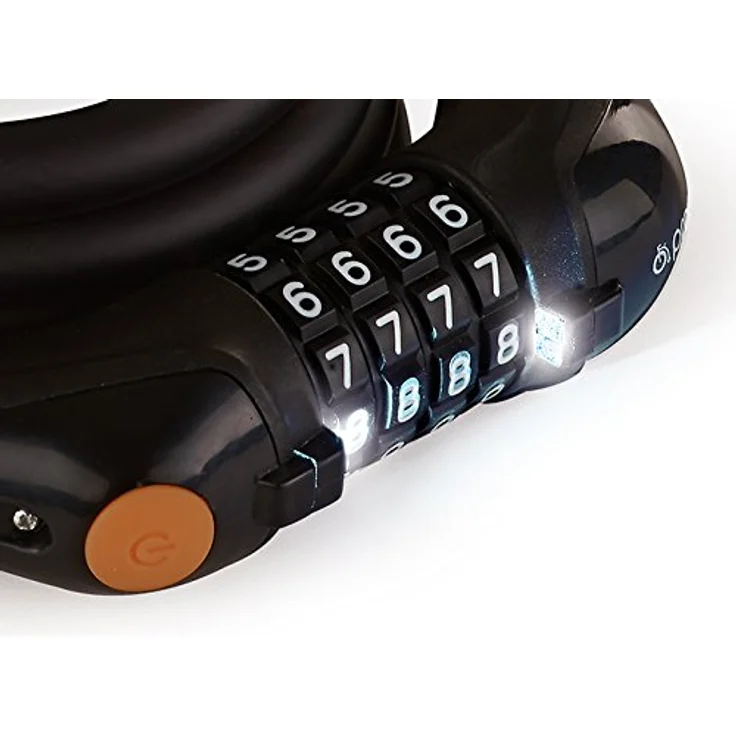 Prophete Spiralkabelschloss, 4-Zahlen-Kombination, 150 cm lang, 12 mm Durchmesser, frei kodierbar – Bild 2