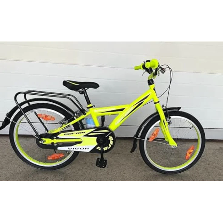 Rezzak 20 Zoll Jungen Fahrrad Gelb mit Reflektoren Schutzblech V-Bremse und Rücktrittbremse Alter ab 7 Jahre NEU-080 - Preisvergleich – Bild 3